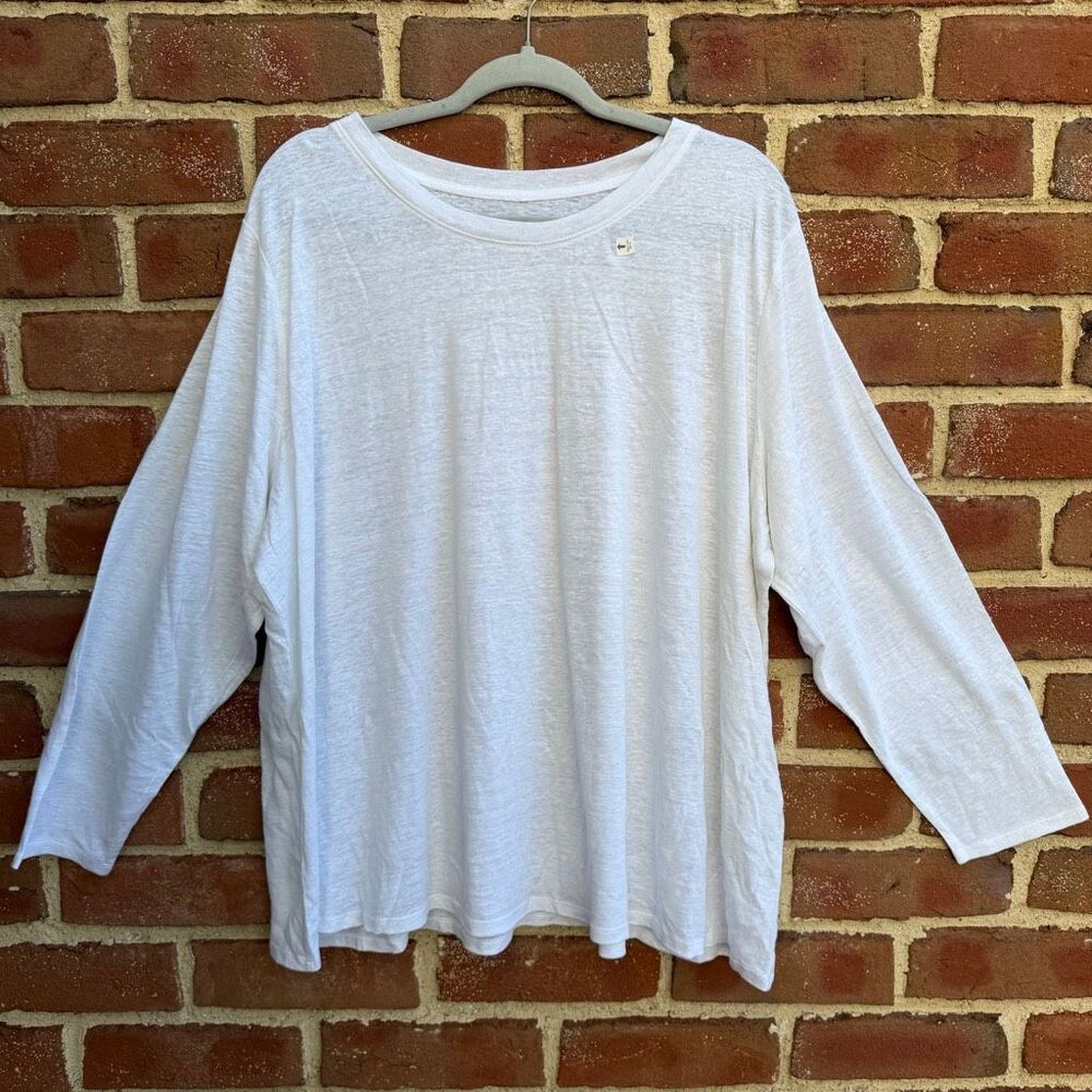 Eileen Fisher Women's Crew Neck Long Sleeve Pullover Top White 3X NWOT
